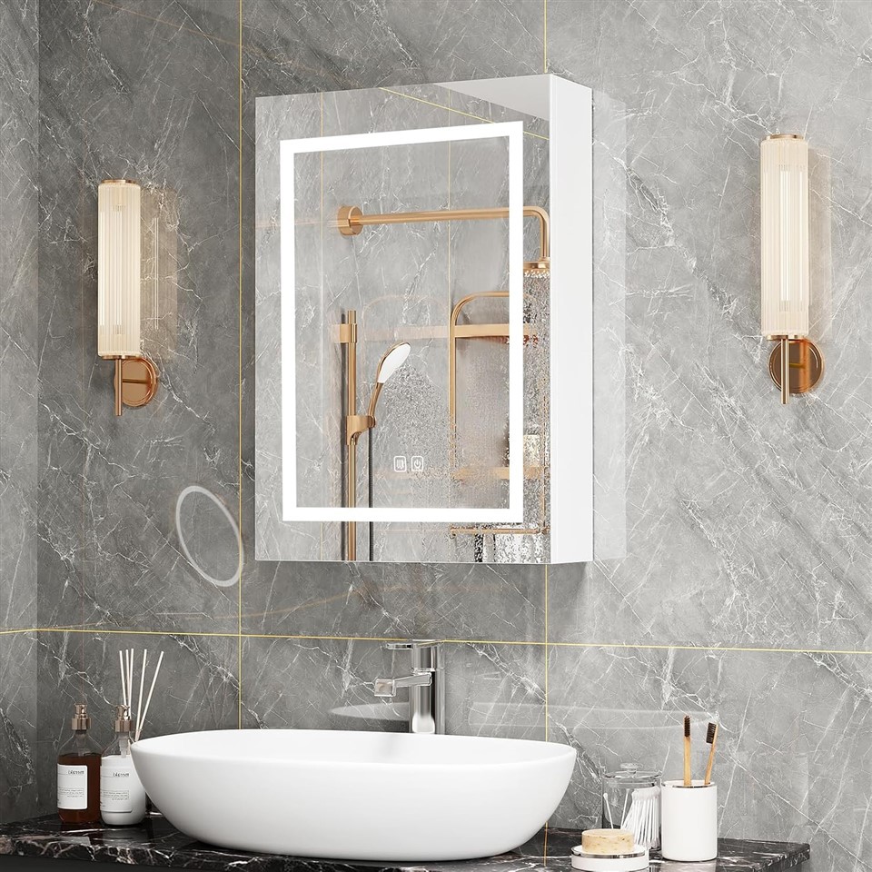 Bathroom Mirror Cabinet With LED Light